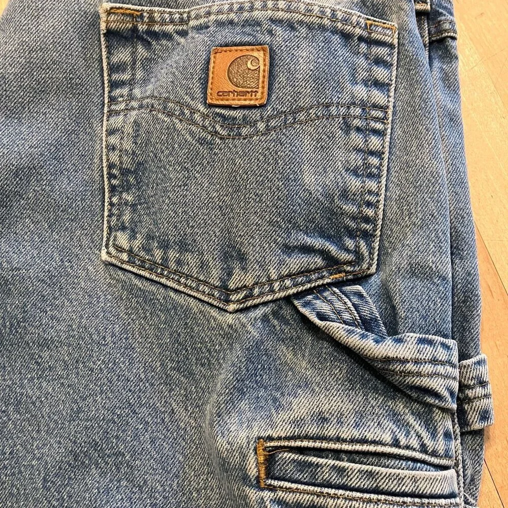 Carhartt Mens Carpenter Distressed Relaxed Fit Work Jeans Size 36x31 Blue AN EXC - Picture 2 of 12